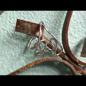 Hammered silver ring. One of a kind. Very stylish